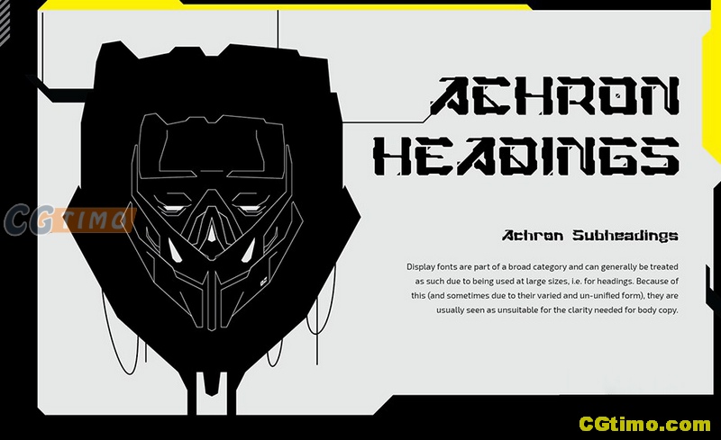 字体-Achron – Display Font 未来朋克工业机械风英文艺术字体下载 字体下载 第5张