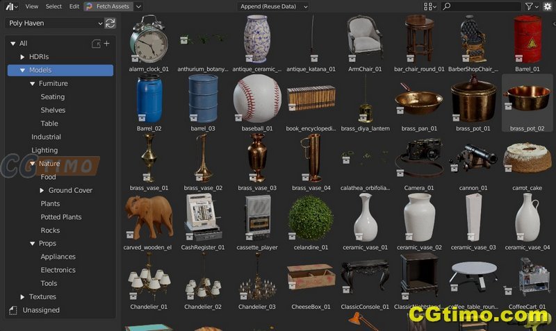 Blender预设-Poly Haven Asset Browser v2 一千多款HDRI模型材质预Blender设库下载 Blender相关 第7张