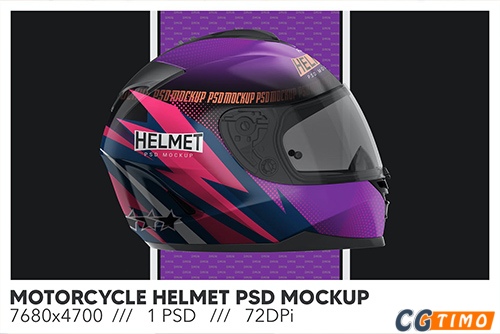 PSD样机-摩托车头盔展示psd模型