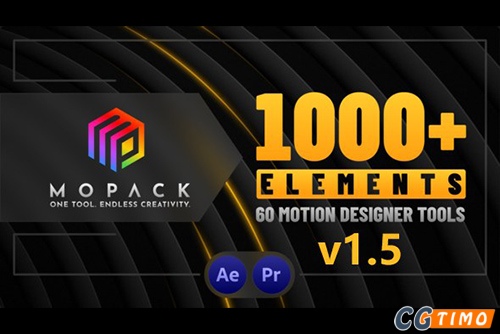 AE/PR脚本-MoPack – Motion Graphics Pack v1.5 1000+款图形文字标题排版动画预设脚本下载