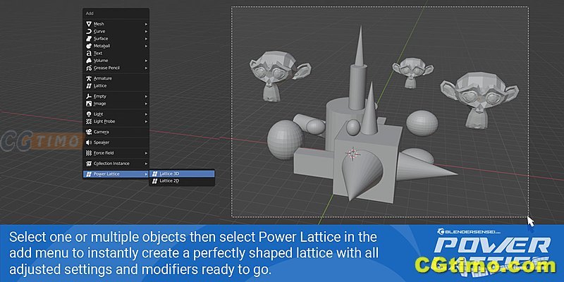 Blender插件-Power Lattice V1.8 二维三维晶格生成插件下载 Blender插件 第10张