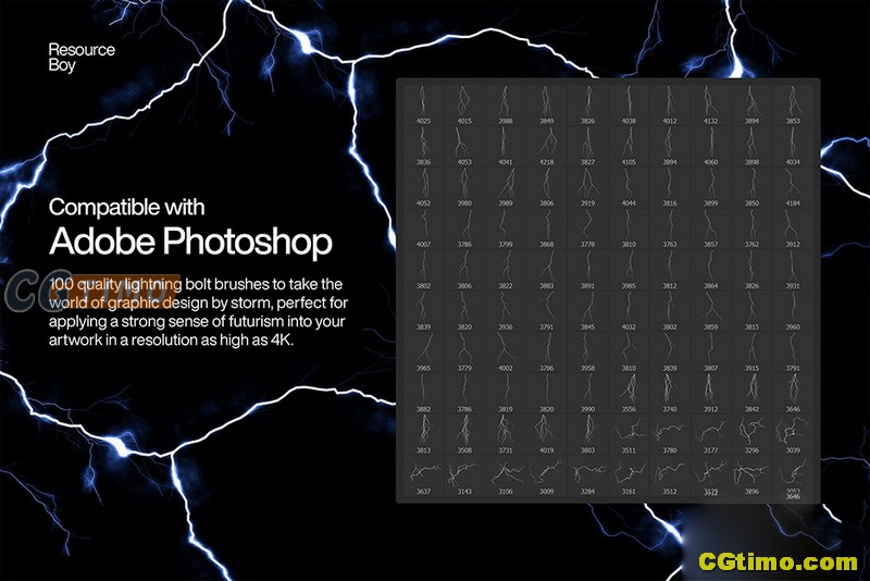 PS笔刷-100款高分辨率闪电光效ps笔刷下载 PS相关 第2张