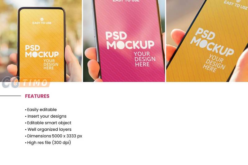 PSD样机-街道背景手机屏幕展示样机下载 Mockups样机 第5张