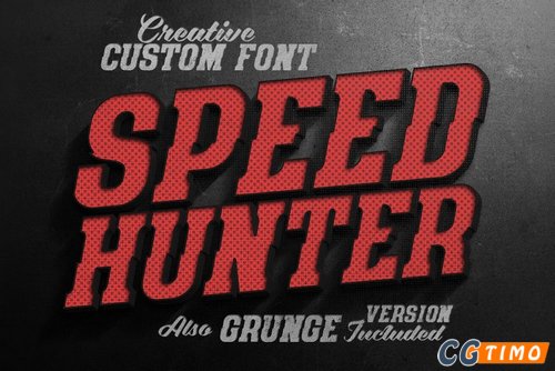 字体-SpeedHunter – 4 Retro Fonts 4款经典创意设计英文字体