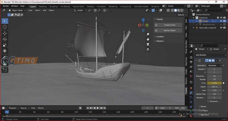 Blender插件-Floatify V1.0 模型水面漂浮效果制作插件 Blender插件 第4张