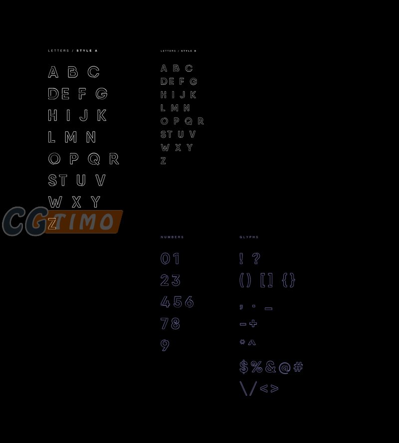 字体-霓虹灯效果c4d立体英文字体 字体下载 第5张