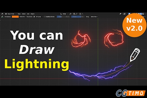 Blender预设-Draw Lightning Generators V1.6 闪电电流特效生成预设