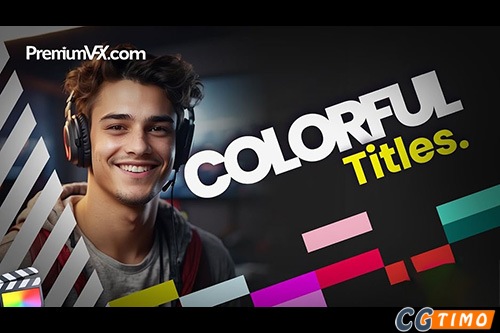 FCPX插件-30款现代文字标题排版设计动画预设 PremiumVFX – Colorful Titles