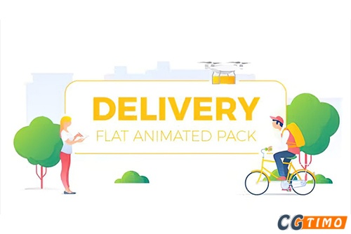 AE模板-快递包裹交付动画 - Delivery Flat Animated Concepts Pack