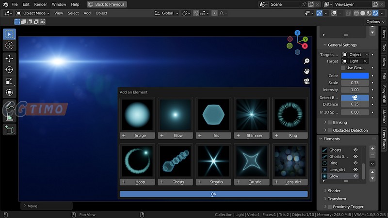 Blender插件-摄像机镜头光晕耀斑特效插件 Flares Wizard V3.1.1 Blender插件 第9张