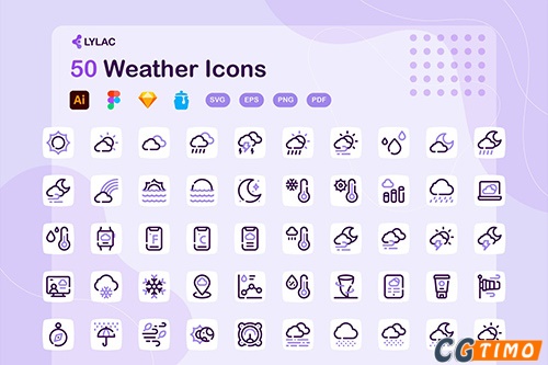 3D图标-50个天气UI图标套装