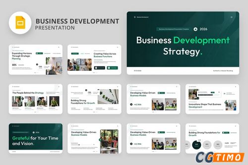 PPT-模板高级绿色商业价值演示模板