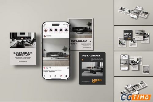 Mockups样机-Instagram 和社交媒体帖子模型