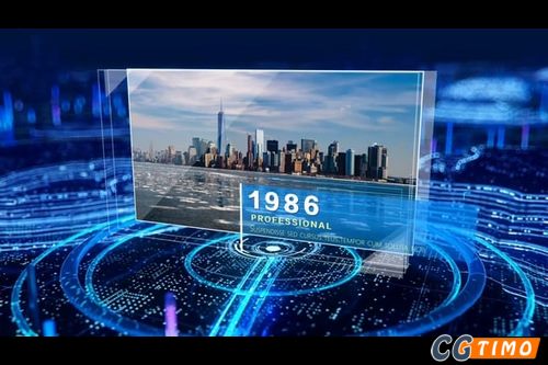 AE模板-科技感数字城市企业历程宣传片头动画 Digital Mountain Graphics