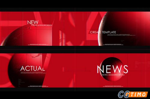 AE模板-电视新闻频道节目开场先导动画模板 News Intro v0.4