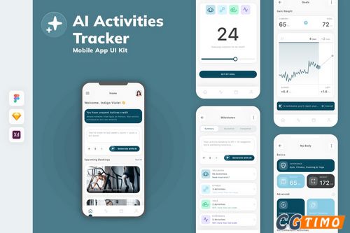 UI素材-活动追踪移动应用UI套件