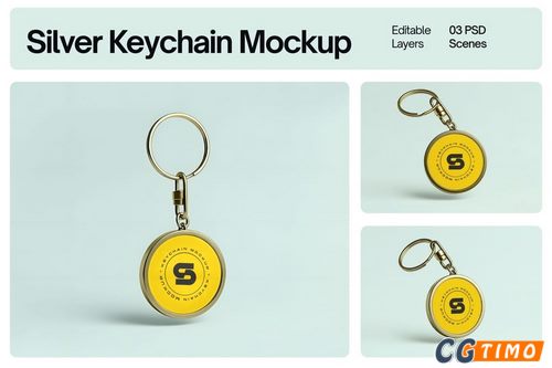 Mockups样机-金属钥匙扣模型套装