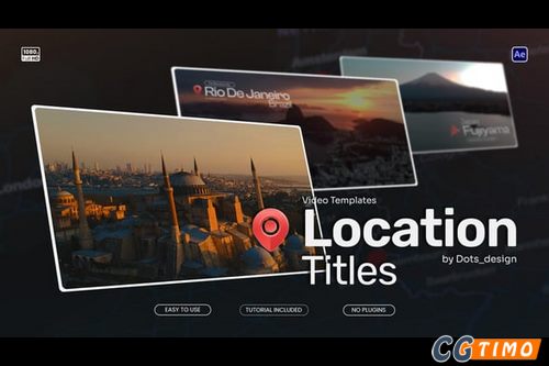 AE模板-重点关键位置标注定位文字动画模板 Location Titles