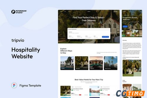 UI素材-Tripvio – 酒店网站 UI Figma 模板