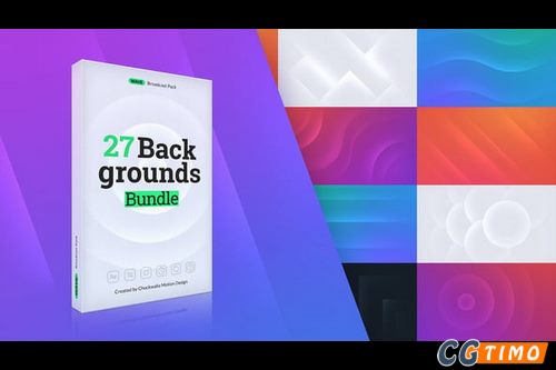 AE模板-27个简约图形渐变波纹流动背景动画模板 Wave Backgroungs