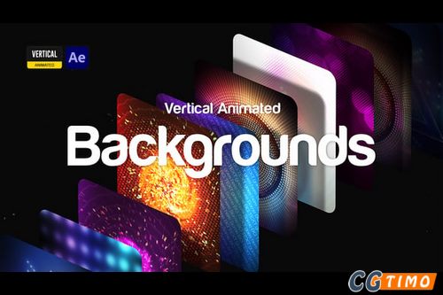 AE模板-34个竖屏抽象渐变图形灯光秀风格背景动画模板 Vertical  Animated Backgrounds – Social Media Pack