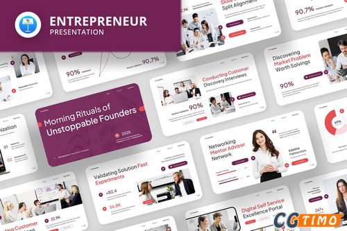 PPT模板-商业企业家主题演讲