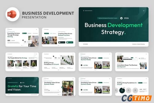 PPT模板-绿色商业价值 PPT模板 第1张-CGtimo