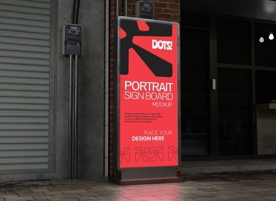 Mockups样机-竖版招牌模型样机 Mockups样机 第3张-CGtimo