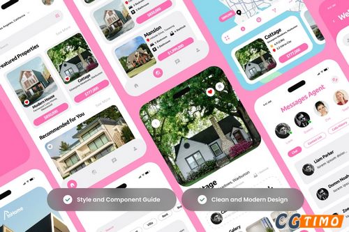 UI素材-InHome – 房地产物业查找应用程序用户界面