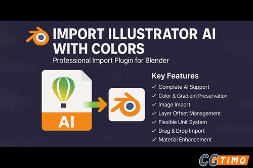 Blender插件-直接导入CDR文件 Import Coreldraw Graphics File V1.21