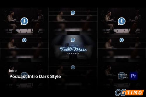 PR模板-暗黑风格访谈播客片头开场动画模板 Intro – Podcast Intro Dark Style Premiere Pro Templates