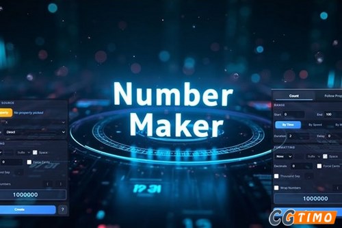 AE脚本-动态数字计时器数值驱动动画生成脚本 Number Maker v1.3.0 汉化版 附教程