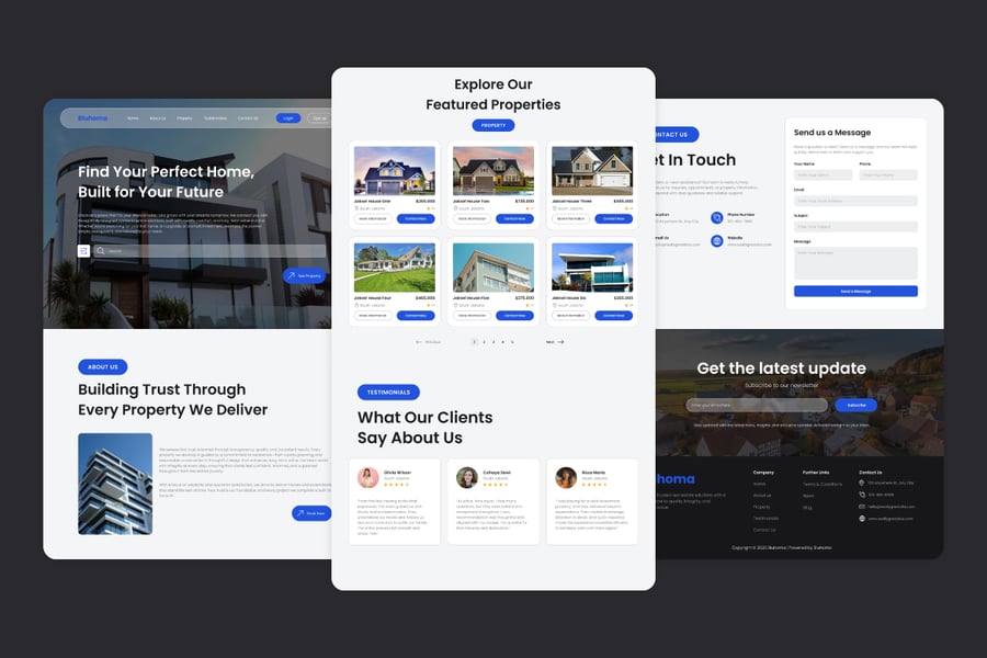 UI素材-Bluhoma – 房地产网站模板 平面素材 第2张-CGtimo