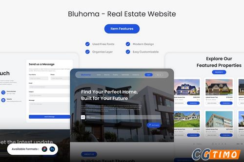 UI素材-Bluhoma – 房地产网站模板