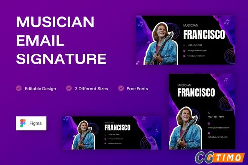 UI素材-音乐家电子邮件签名