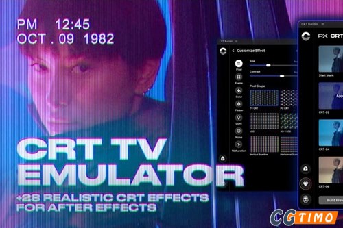 AE脚本-复古CRT显示器画面显示特效脚本 CRT TV Emulator v1.0.0 附教程