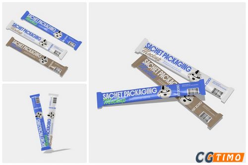 Mockups样机-条状小袋包装模型