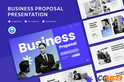 PPT模板-商业提案主题演讲模板 PPT模板 第1张-CGtimo