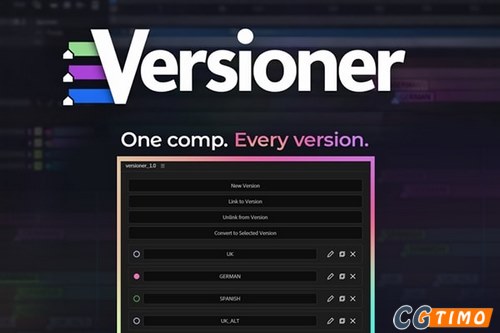 AE脚本-AE工程多语言版本内容标记管理脚本 汉化版 Versioner v1.0 附教程