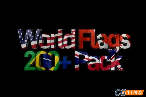 视频素材-200+世界国家国旗旗帜飘扬特写动画视频素材 World Flags – 200+ Pack