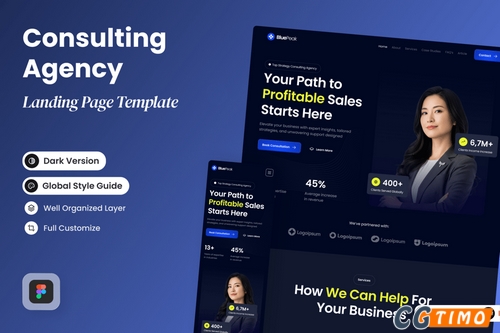 网站模板-BluePeak – 战略咨询登陆页面