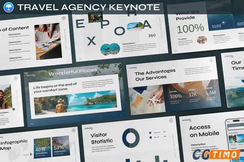 PPT模板-旅行社主题演讲