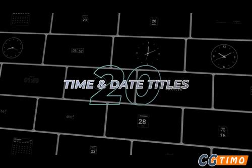 达芬奇插件-20个简约数字时钟日历日期动画