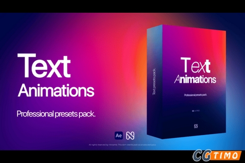 AE/PR模板-简单文字标题出入动画效果预设模板 Text Animation