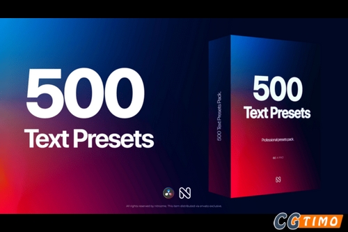 达芬奇插件-500个简约文字弹跳拉伸缩放出入动画特效插件 Text Presets for DaVinci Resolve 汉化版 插件预设 第1张-CGtimo