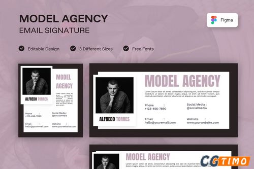 UI素材-模特经纪公司电子邮件签名